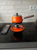 Emaille fonduestel oranje, jaren '70, Ophalen of Verzenden, Fondueset