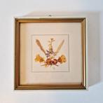 Vintage schilderij droogbliemen lijstje made in GDR, Ophalen of Verzenden