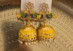 Handgeschilderd - Prachtige Indiase jhumka - nieuw, Sieraden, Tassen en Uiterlijk, Verzenden, Nieuw, Goud, Overige materialen