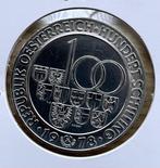 ZILVERMUNT OOSTENRIJK ARLBERG STRASSENTUNNEL ERBAUT 1974-197, Ophalen of Verzenden, Oostenrijk, Losse munt, Zilver