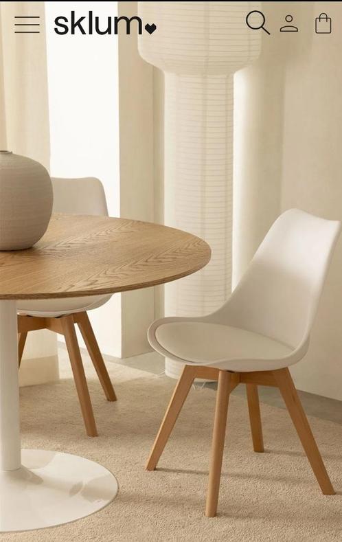 4X Eetkamerstoelen SKLUM, Huis en Inrichting, Stoelen, Zo goed als nieuw, Vier, Wit, Ophalen