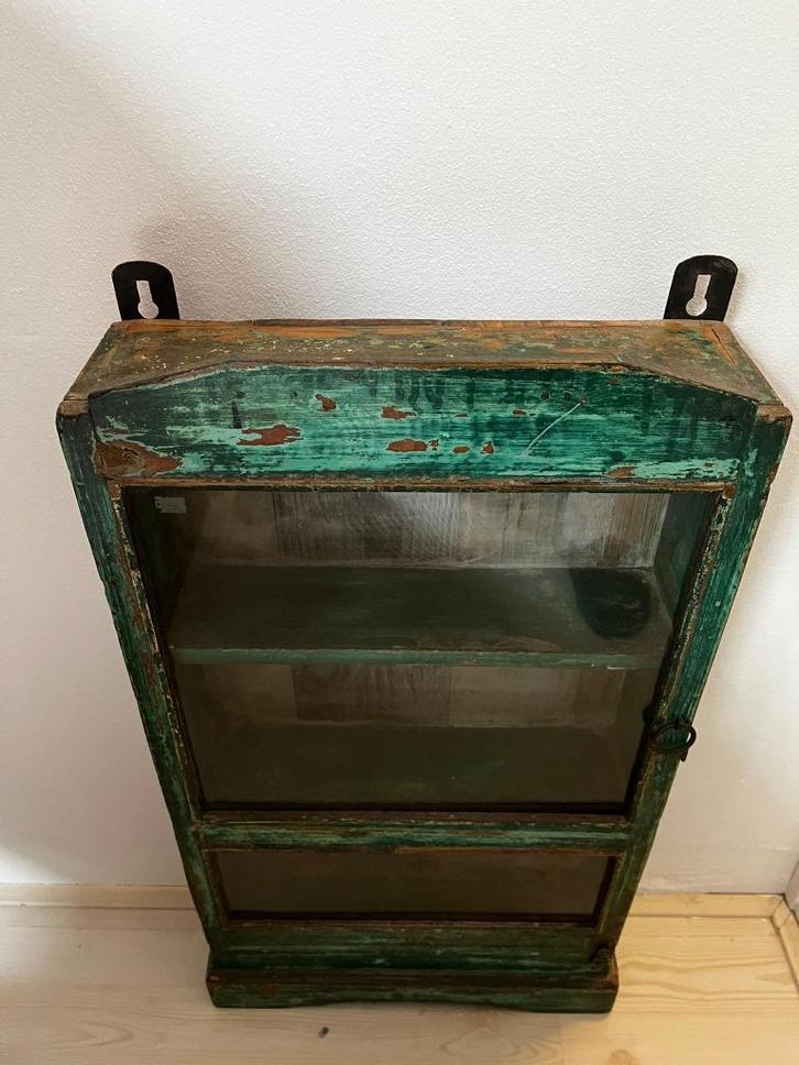 Art Deco wand vitrinekast, Huis en Inrichting, Kasten | Vitrinekasten, Gebruikt, Minder dan 100 cm, Minder dan 50 cm, Minder dan 25 cm