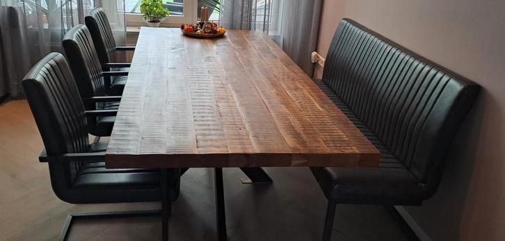 Eettafel, Huis en Inrichting, Complete eetkamers, Zo goed als nieuw, 4 tot 6 stoelen, Ophalen