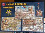Jan van Haasteren 3 x 1000, Ophalen of Verzenden, 500 t/m 1500 stukjes, Zo goed als nieuw, Legpuzzel