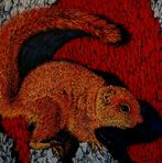 Eekhoorn. Originele pentekening. 20x20cm., Ophalen of Verzenden