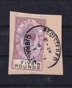 X157B) 1925 Gibraltar Mi 92 €5500 briefstukje maakwerk, Ophalen of Verzenden, Gestempeld