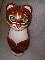 Vintage Keramieke oranje kat met groene ogen., Antiek en Kunst, Antiek | Keramiek en Aardewerk, Ophalen of Verzenden