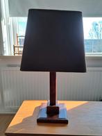 Vintage, leer, tafellamp, Huis en Inrichting, Lampen | Tafellampen, Ophalen, Gebruikt, Minder dan 50 cm