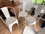 Industriele eetkamerstoelen, Huis en Inrichting, Stoelen, Ophalen, Gebruikt, Wit, Vier