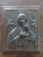Oude Byzantijnse Icoon - Maria met Kind, Antiek en Kunst, Antiek | Religie, Ophalen of Verzenden
