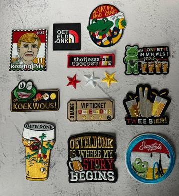 Set van 12 Oeteldonk emblemen - Bier beschikbaar voor biedingen