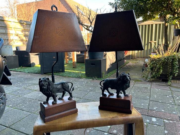 Paar van Théodore Alexander bronzen lampen, Antiek en Kunst, Antiek | Lampen, Ophalen of Verzenden