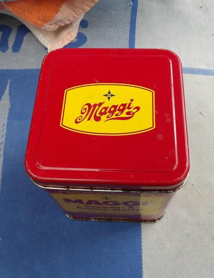 oude blikken/ blik Maggi/ voorraadblik Maggi/ E 5,00 pst., Verzamelen, Blikken, Gebruikt, Overige, Overige merken, Ophalen of Verzenden