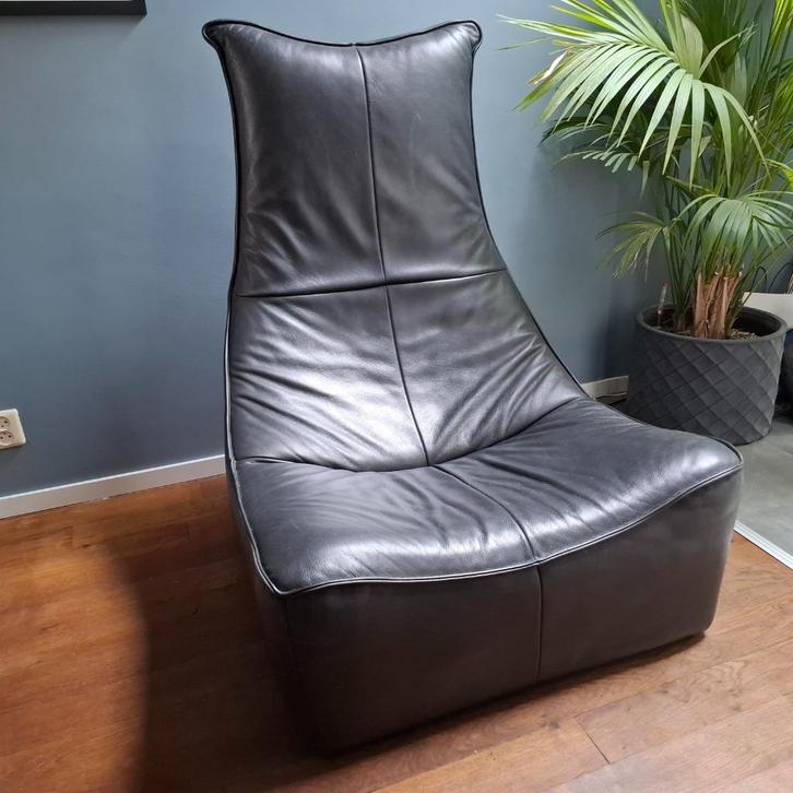 Heerlijke lounge stoel 'the rock', Huis en Inrichting, Fauteuils, Gebruikt, Leer, 75 tot 100 cm, Ophalen