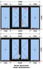 NIEUWE HOUTEN KOZIJNEN MET GLAS VERKEERD INGEMETEN, Doe-het-zelf en Verbouw, Kozijnen en Schuifpuien, Nieuw, Deurkozijn, Ophalen of Verzenden