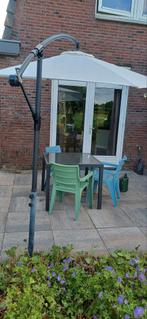 Grote ecrukleurige parasol, Tuin en Terras, Ophalen, Zo goed als nieuw