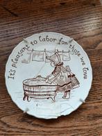 Vintage Decoratief Bord met Wassen Illustratie, Ophalen of Verzenden