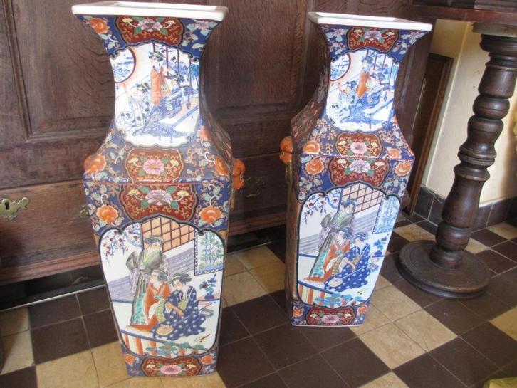 Chinese vloervazen set vazen rijk versierd porcelein 63cm, Antiek en Kunst, Antiek | Porselein, Ophalen