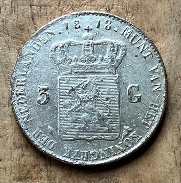 3 gulden 1818 Willem I beschikbaar voor biedingen