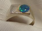 Zilveren ring met Australische opaal, Sieraden, Tassen en Uiterlijk, 20 of groter, Verzenden, Nieuw, Dame