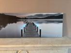 Canvas schilderij van houten steigers met LED verlichting, Huis en Inrichting, Ophalen, Zo goed als nieuw, Schilderij, 75 tot 100 cm