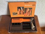 Twee vintage oranje Philips HP 4116 föhns in orginele doos, Ophalen of Verzenden, Gebruikt, Föhn of Haardroger