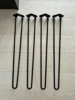 4 hairpin eettafel poten / bureau poten 72 cm Duraline, Ophalen, Zo goed als nieuw, Rechthoekig, 50 tot 100 cm