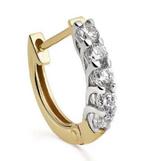 Nieuwe cuffs oorbellen - hoepelmodel 18 karaats goud diamant, W, Nieuw, Ophalen of Verzenden, Met edelsteen