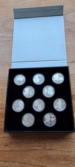 10 zilveren munten en complete serie " Helden van Toen", Ophalen of Verzenden, Koningin Juliana, Zilver