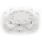 Te koop: 4x Grote ronde inklapbare eettafels, Ophalen