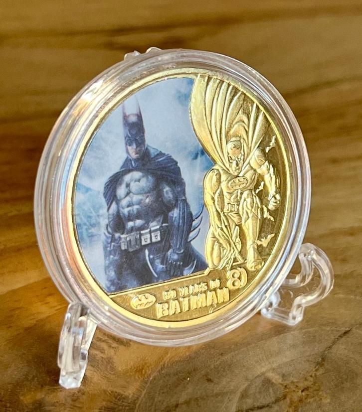Batman 24kt goud vergulde herdenkingsmunt +standaard (5, Verzamelen, Film en Tv, Nieuw, Film, Overige typen, Ophalen of Verzenden