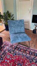 Relaxte stoel velours blauw, Huis en Inrichting, Fauteuils, Ophalen, Zo goed als nieuw, 75 tot 100 cm, 50 tot 75 cm