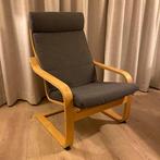Ikea stoel: Poäng - Met Antraciet Grijs kussen., Antraciet Grijs kussen, Ophalen of Verzenden, Zo goed als nieuw, Hout
