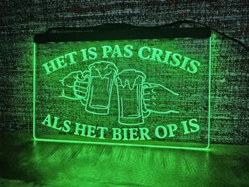 'Het is pas crisis als het bier op is' 3D verlichting  beschikbaar voor biedingen