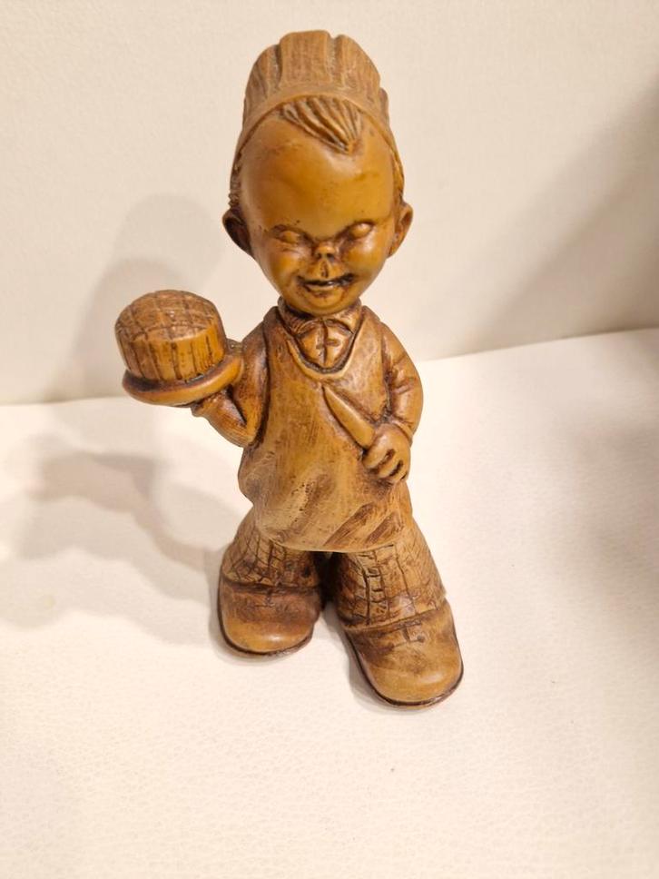 Vintage Beeldje  - Kok met Taart, Verzamelen, Beelden en Beeldjes, Gebruikt, Mens, Ophalen of Verzenden