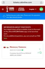 4 kaarten Voor de openingswedstrijd Marokko tegen Comoros, Tickets en Kaartjes, Drie personen of meer, Cadeaubon