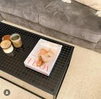 Zwarte salontafel met tegeltjes mozaiek betegeld, Ophalen, 50 tot 100 cm, Zo goed als nieuw, Minder dan 50 cm