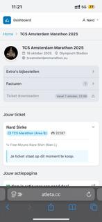 Startbewijs amsterdam marathon, Tickets en Kaartjes, Eén persoon