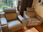 Elektrisch verstelbare lederen relax Fauteuils set van 2, Huis en Inrichting, Fauteuils, Ophalen, Zo goed als nieuw, 75 tot 100 cm