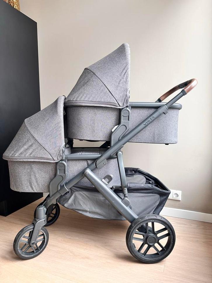 Uppababy Vista V2 Tweeling/Kinderwagen - Compleet!, Kinderen en Baby's, Kinderwagens en Combinaties, Zo goed als nieuw, Combiwagen