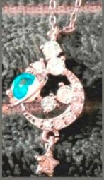 Ketting maan sterren aquamarijn steentje, Sieraden, Tassen en Uiterlijk, Kettingen, Verzenden, Nieuw, Zilver, Met hanger