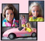 Vintage 80ths Barbie en Ken , Blue box auto Convertible, Verzamelen, Poppen, Ophalen of Verzenden, Gebruikt, Pop