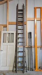 Houten ladder, 3x14 treden, Doe-het-zelf en Verbouw, Ophalen of Verzenden, Gebruikt, 4 meter of meer