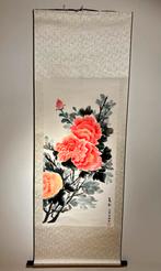 Chinees schilderij bloemen, Huis en Inrichting, Woonaccessoires | Schilderijen, Tekeningen en Foto's, Ophalen of Verzenden, Zo goed als nieuw