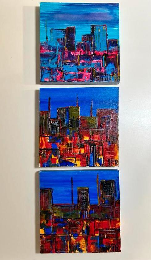 GRATIS: Drieluik Acryl op doel Schilderijen - Gesigneerd, Antiek en Kunst, Kunst | Schilderijen | Abstract, Ophalen