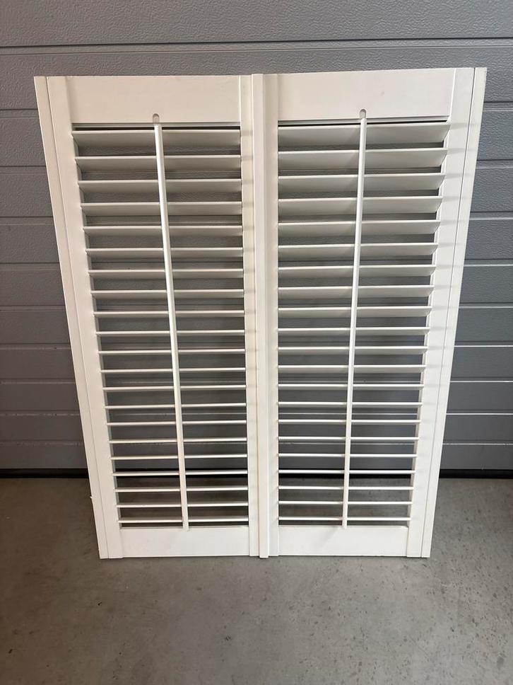 Witte Houten Shutters teab, Huis en Inrichting, Stoffering | Gordijnen en Lamellen, Gebruikt, 100 tot 150 cm, 50 tot 100 cm, Wit