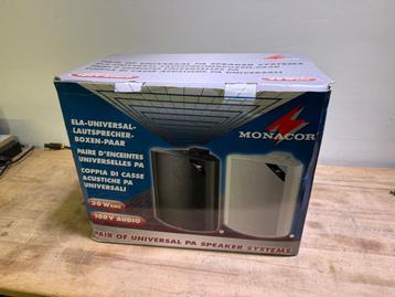 Monacor EUL-80/SW wandluidspreker speaker set zwart 100v beschikbaar voor biedingen