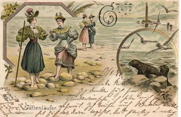 Duitse Rijk - Litho - Busum - Wadlopen - 1897 beschikbaar voor biedingen