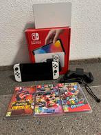 Nintendo Switch OLED Wit + Games, Spelcomputers en Games, Games | Nintendo Switch, Avontuur en Actie, Eén computer, Ophalen of Verzenden