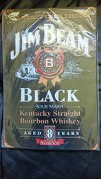Jim Beam black reclame bord tin in seal, Ophalen of Verzenden, Zo goed als nieuw, Reclamebord